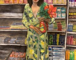 I'm only here for the realreal_90x120 cm_Aquarell/charcoal/pencil on paper
