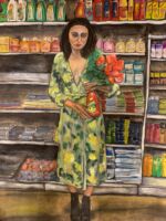 I'm only here for the realreal_90x120 cm_Aquarell/charcoal/pencil on paper