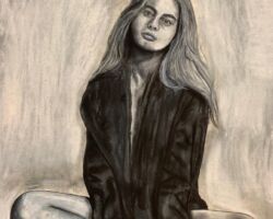 Pritty girl_70x100cm_Aqurarell/charcoal/pencil
